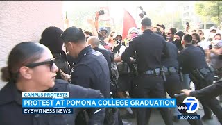 Protesters clash with police at proPalestinian demonstration outside Pomona College graduation