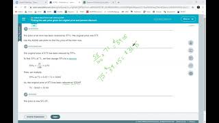 Finding the sale price given the original price and percent discount