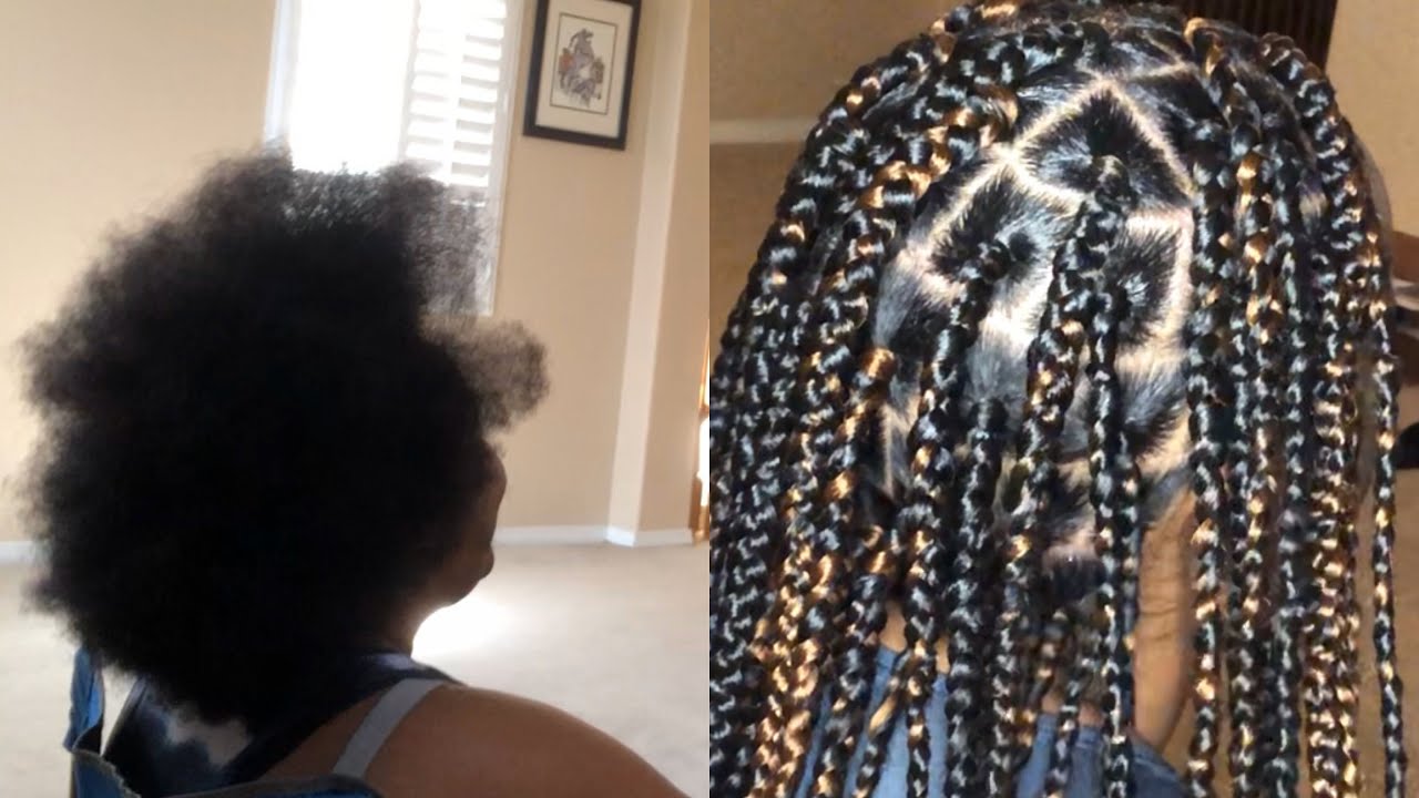 Beginner friendly//medium box braids tutorial *NO RUBBER BANDS YouTube