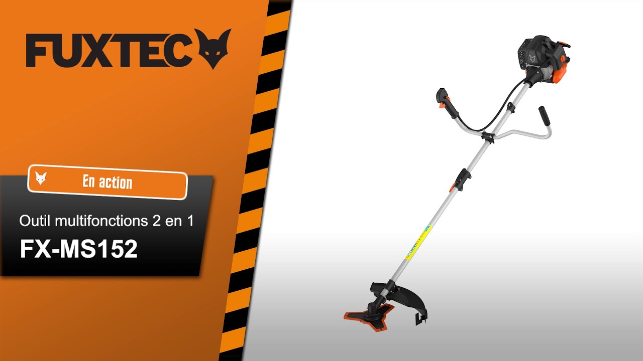 FUXTEC benzine bosmaaier FX-MT152 4-in-1: 52 cc, 3 pk, professionele draagriem, heggenschaar- en paalsnoeieropzet, 2-takt combisysteem – krachtig multigereedschap