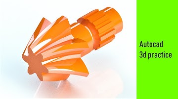 Making helical bevel gear in Autocad || Autocad 3d modeling practice