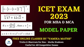 ICET Model Paper 2023 || Expected Questions and Explanation by Vamika Maths #icet #modelpapers