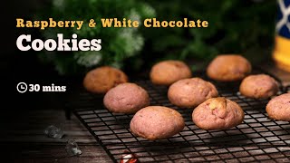 Raspberry and White Chocolate Cookies | Pink Cookies | Cookies Recipe | Cookd screenshot 1