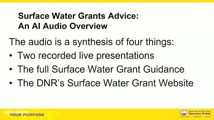 Surface Water Grants Advice An AI Audio Overview