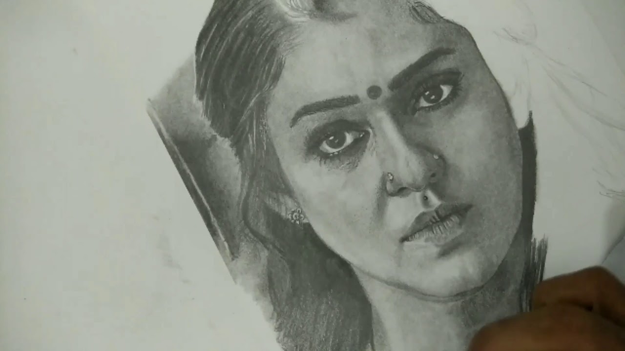 Nayanthara drawing /how to draw a nayanthara/ actress nayanthara pencil  drawing step by - YouTube