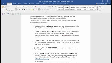 Intro to Math 105 Online KCC