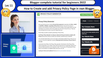 How to create privacy policy page for blogger/website | privacy policy | privacy page for blogger