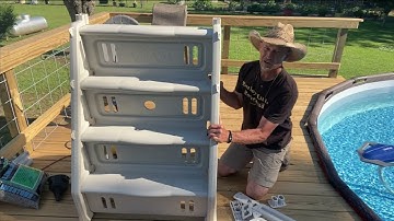 How to Assemble and Install Vinyl Works Above Ground Pool Steps - Ladder STEP by STEP /