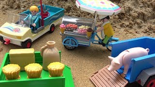 Car assembly toys for kids - Playmobil Aquarium Maintenance Cart, Ice Cream Man, Trailers