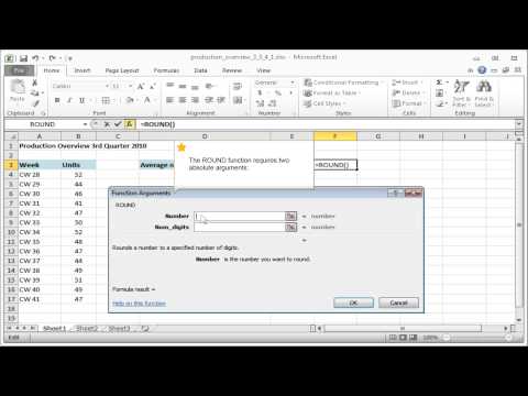 Excel: The excel ROUND function
