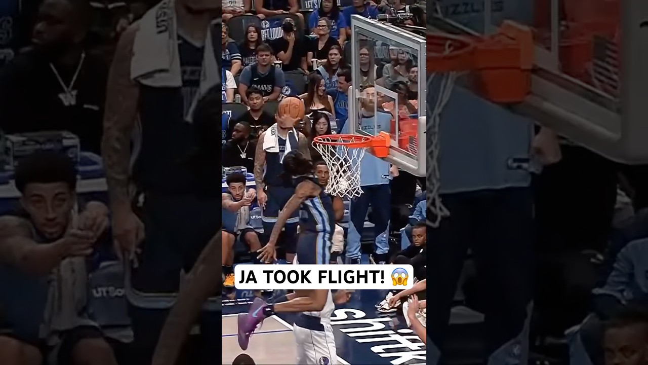 Ja Morant nearly hit his head on the backboard for this chasedown block 🤯 | 