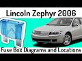 (2006) Lincoln Zephyr Fuse Box Diagrams and Fuse Panel Locations✅
