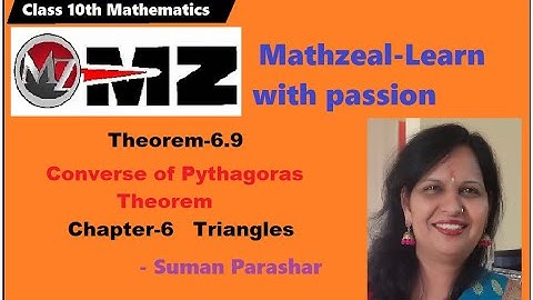 Converse of Pythagoras Theorem// Theorem-6.9//Chapter-6//Triangles//Class-10//Ncert
