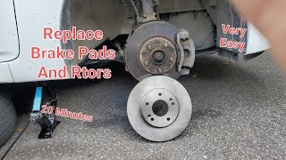 Kia & Hyundai Replace Front Brake pads and rotors , 20 minutes