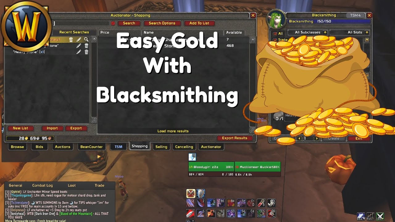 WoW Classic Hardcore Easy Gold Making with Blacksmithing! 