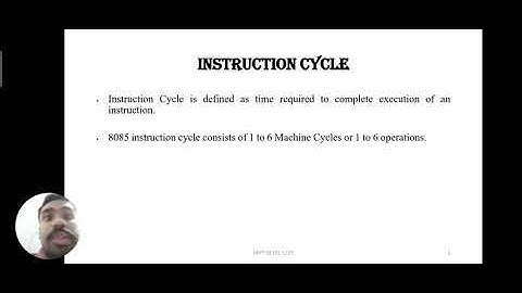 EE 309; Module 2: 2; Instruction cycle, Machine cycle and T state of 8085