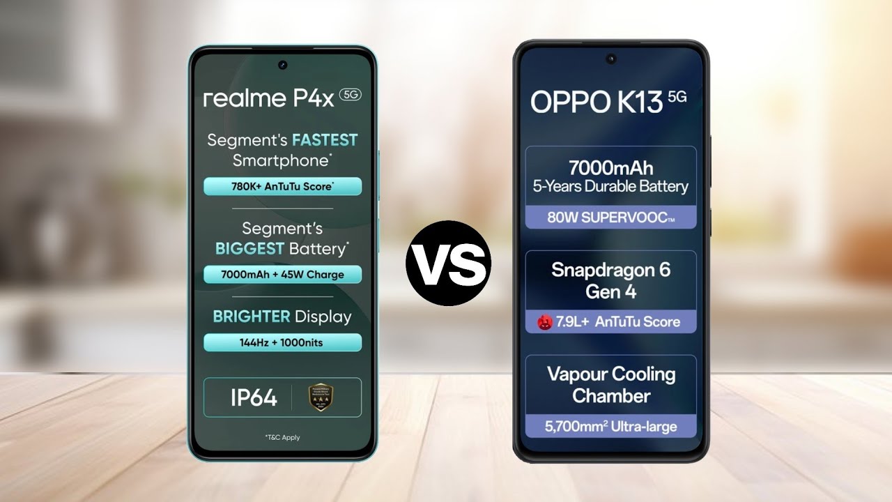 Realme p4x vs oppo k13 full comparison l