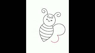 how to draw cute 🐝bee, #shorts #trending#art  #artwithheart #drawing #painting #viral #cute