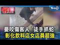 憂咬傷客人 「徒手抓蛇」彰化飲料店女店員超強｜TVBS新聞 @TVBSNEWS01