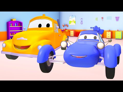 Bärgningsbilen Tom och Blå racerbilen | Byggserier om bilar och lastbilar (för barn)