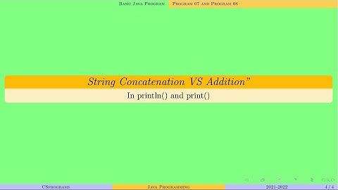 String Concatenation VS Addition in Printing Statement | Java Programming | program07 and program08