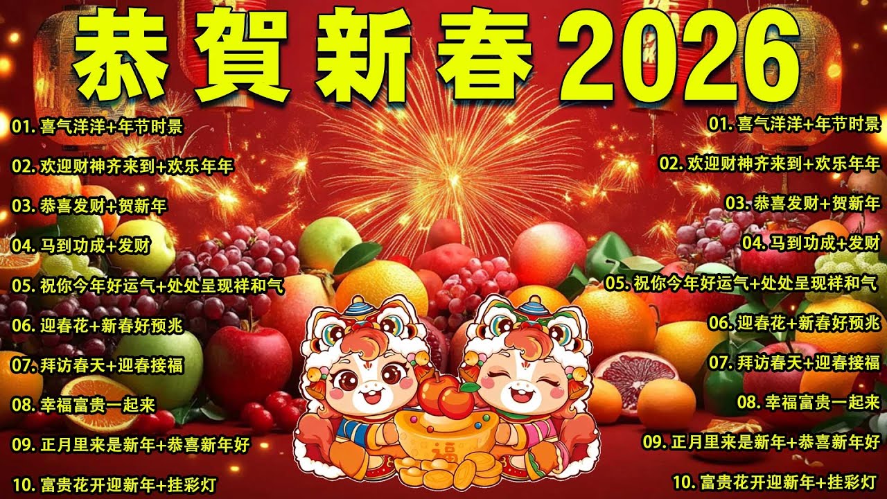 2026新年歌 💖 Lagu Imlek 2026【最好听的新年歌曲 2026】2026经典新年歌系列 🎶 南方群星大拜年2026🧨Chinese New Year Song 2026