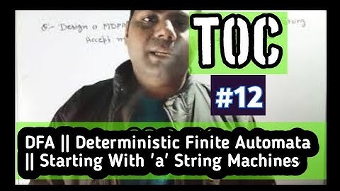 TOC||12|| HINDI || DFA Design || Starting With 