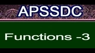 Functions - 3 | APSSDC | MANATV | 09-01-2017