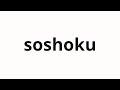 How to pronounce soshoku | 粗食 (Rough food in Japanese)