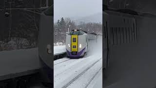 汽笛を鳴らして占冠駅を通過するキハ261系特急おおぞら４号［@JR北海道石勝線］ #キハ261系 #特急おおぞら #石勝線 #特急列車 #通過