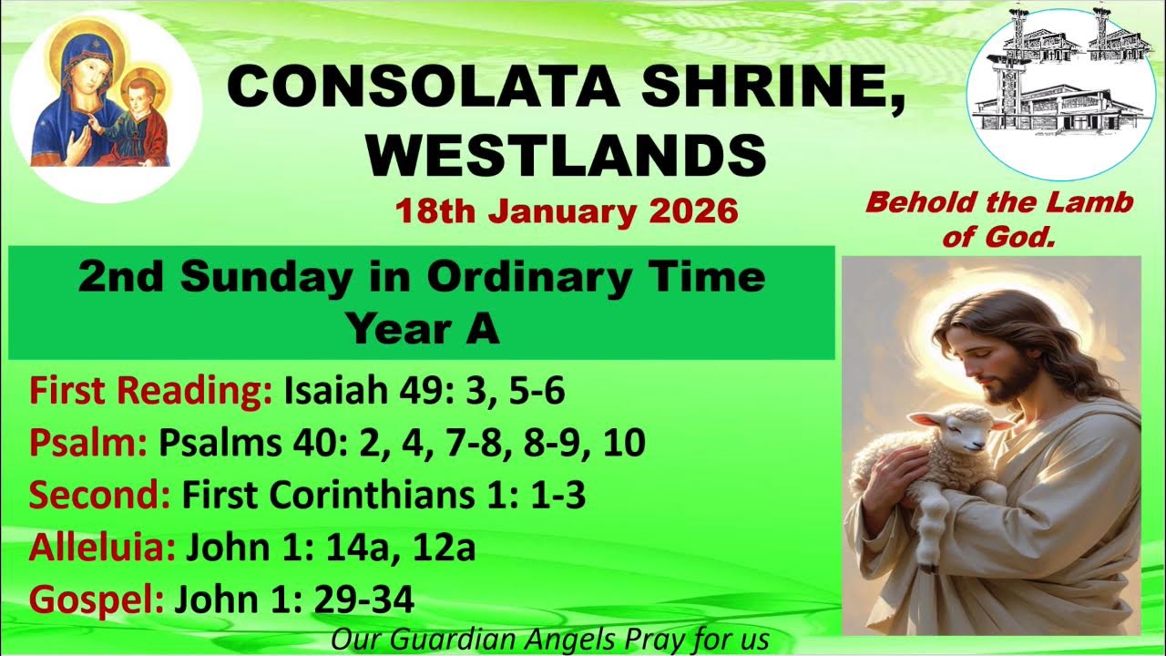 Consolata Shrine Live  18/01/2026  9:00 AM,  2nd Sunday in Ordinary Time year A