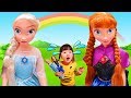 巨大ディズニープリンセス人形ごっこ遊びおままごと Hanemari Play with big disney princess doll - はねまりチャンネル