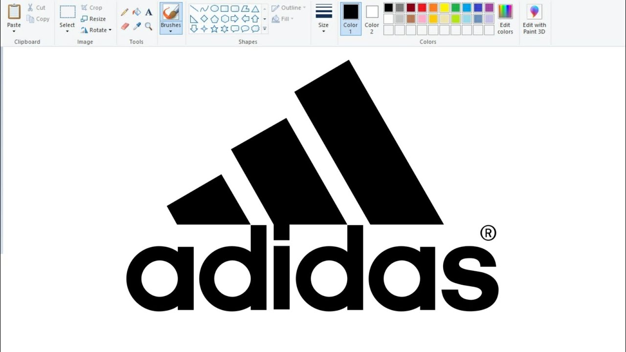 Abrumar Paja Retener How to draw Adidas Logo on Computer using Ms Paint | Adidas Logo | Ms Paint.  - YouTube