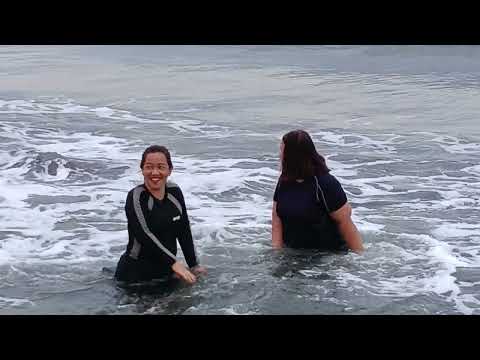 Tita Irene and I tested the beach Sand at Lian Batangas