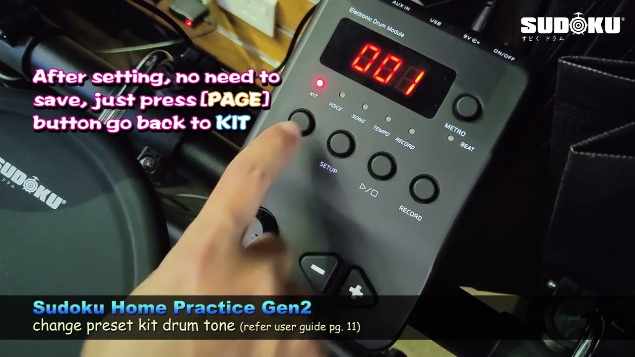 Change Preset Kit Drum Tone timbre Sudoku Home Practice Gen2 refer Change Preset Kit Drum Tone timbre Sudoku Home Practice Gen2 refer