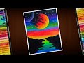 Easy galaxy drawing for beginners  step by step  with oil pastel  how to draw