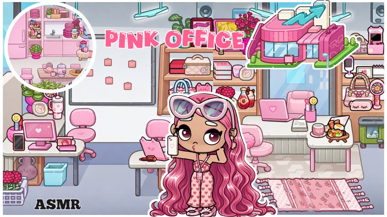 FREE PINK OFFICE/ ASMR/ AVATAR WORLD/ UPDATED/ HOUSE BUILT