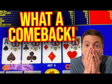 ABSOLUTELY EPIC COMEBACK FROM DEEP IN THE WHOLE ON DOUBLE DOUBLE BONUS POKER!! #poker