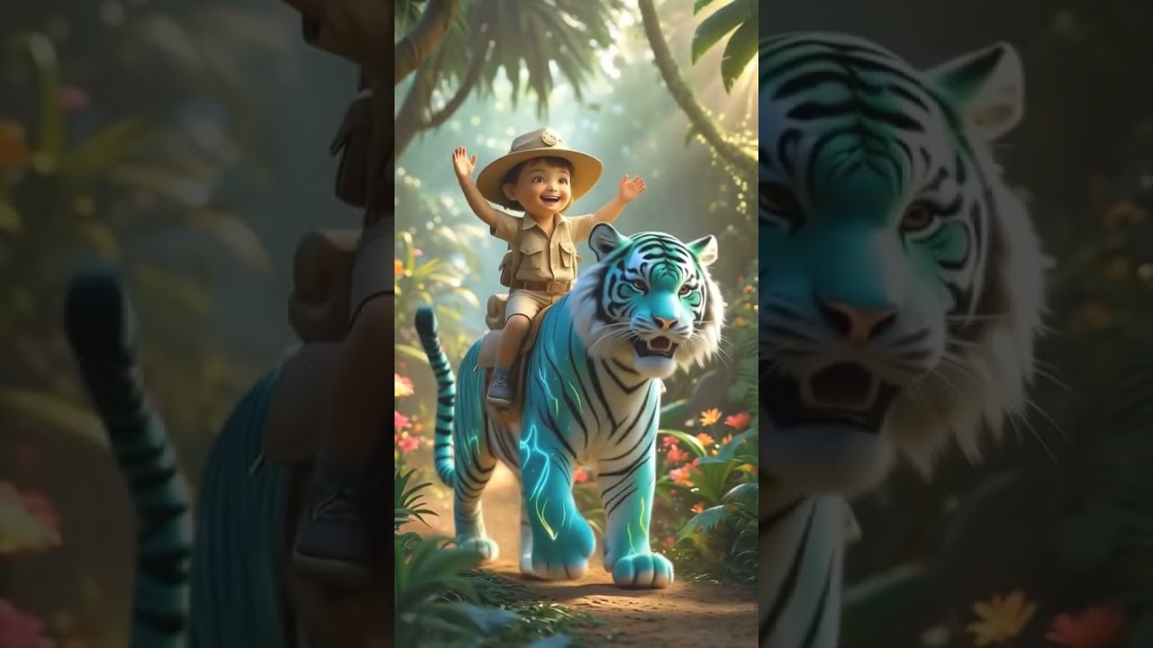 Baby ride tiger 🐯
