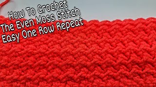 Easy Crochet Stitch | Crochet Even Moss Stitch ONE ROW Repeat