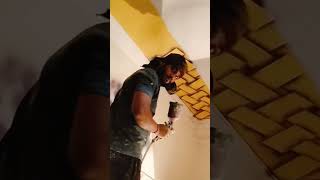 New celling 3d spray painting design decoration #painting #3dpainting #wallpainting