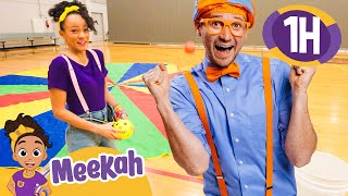 Join Blippi \u0026 Meekah for Fun \u0026 Games | 1 HR OF MEEKAH! | Educational Videos for Kids