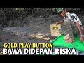 reaksi riska❗buaya pertama dapat penghargaan di Bontang gold play button