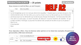 Production écrite | Essai-01| DELF A2 Pratique | 2 PARTS | DELF  Q.SOLVED #french #delfexam