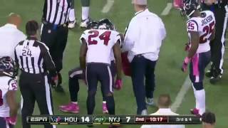Houston Texans' Brian Cushing injured off Jets' Chop-block [HD]