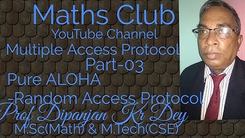 Random Access Protocol - Pure ALOHA for BCA MCA BTech NET & GATE Exam prof Dipanjan Dey M.Sc M.Tech
