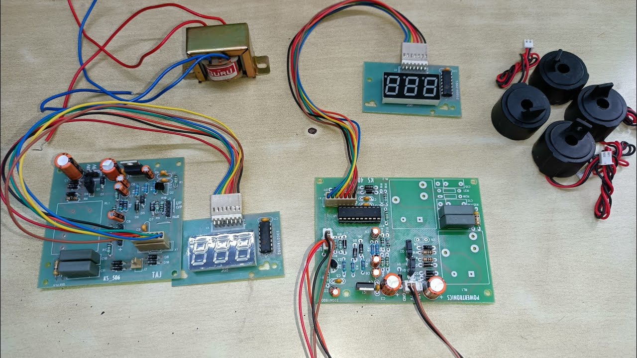 Automatic stabilizer microcontroller card with voltmeter & amperemeter ...