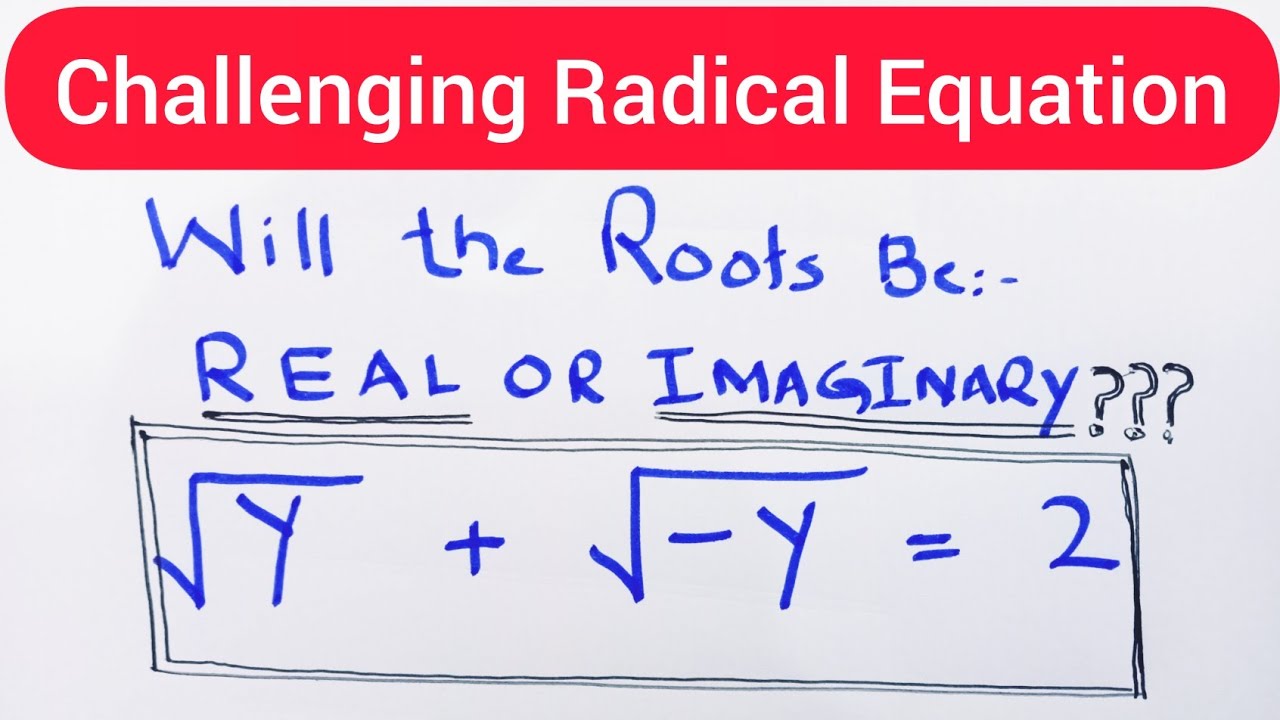 Roenado Math Olympiad Mathematics | A nice Radical Equation Solution | MATH TORNADO ...