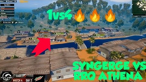 SYNGERGE 1VS4 AGAINST RRQ ATHENA🔥🔥🔥SANHOK STARTING FIGHT |SYNGERGE VS RRQ | PMWL 2020