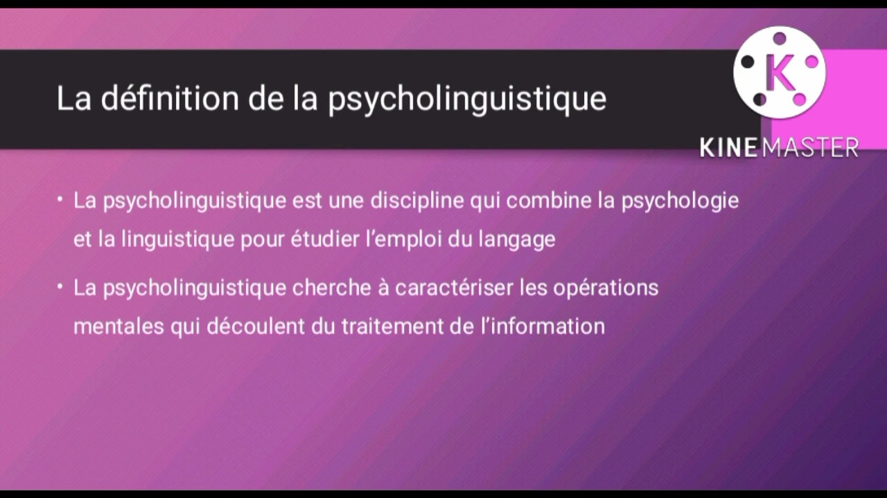 Module : la psycholinguistique Master 2 DDL